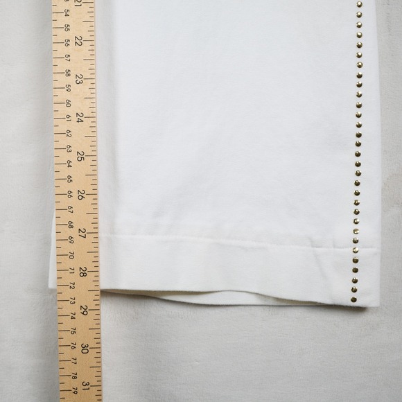 St John Collection White‎ Embellished Flare Pants Size 6 - Picture 5 of 13